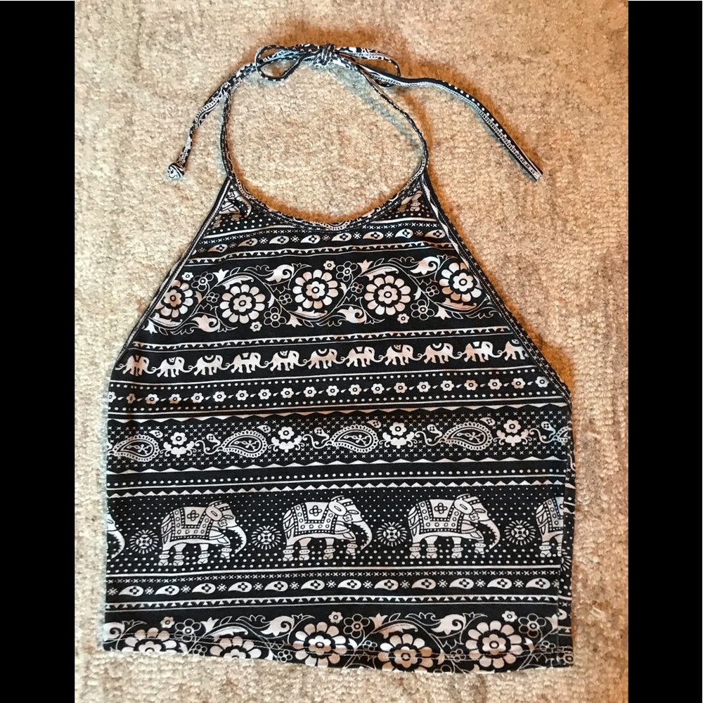 Bohemian halter crop tank top